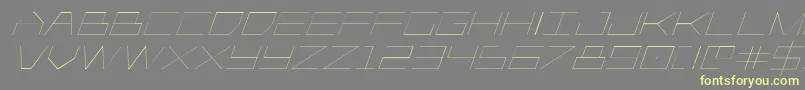 Player1uplightitalic-Schriftart – Gelbe Schriften auf grauem Hintergrund