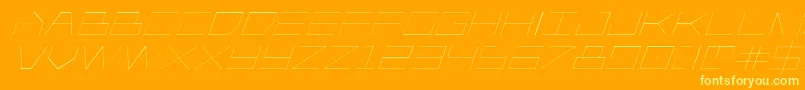 Player1uplightitalic Font – Yellow Fonts on Orange Background