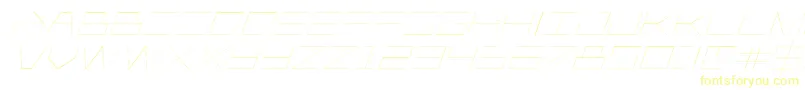 Player1uplightitalic-Schriftart – Gelbe Schriften auf weißem Hintergrund
