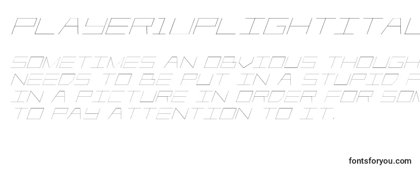 Player1uplightitalic Font