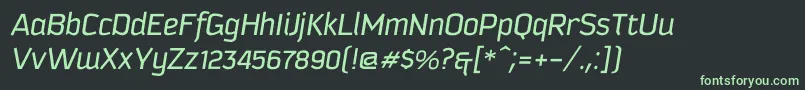 Шрифт KautivaprocItalic – зелёные шрифты на чёрном фоне