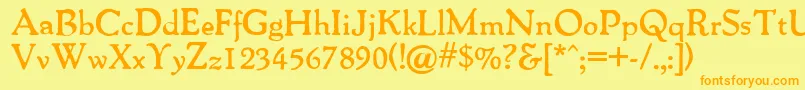 Packardantique ffy Font – Orange Fonts on Yellow Background