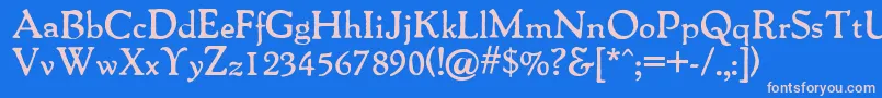 Packardantique ffy Font – Pink Fonts on Blue Background
