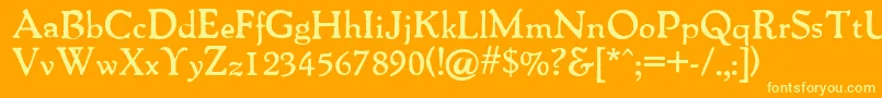 Packardantique ffy Font – Yellow Fonts on Orange Background