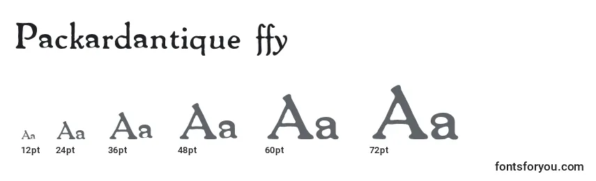 Größen der Schriftart Packardantique ffy