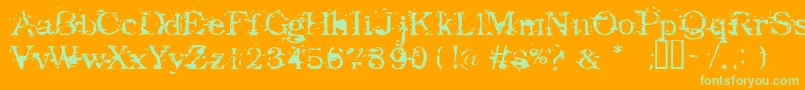 Шрифт GoodbyeCruelWorld – зелёные шрифты на оранжевом фоне