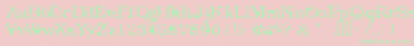 GoodbyeCruelWorld Font – Green Fonts on Pink Background