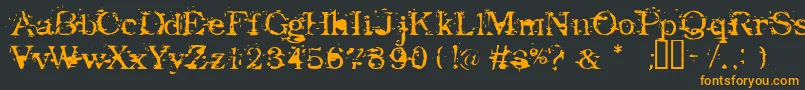 GoodbyeCruelWorld Font – Orange Fonts on Black Background