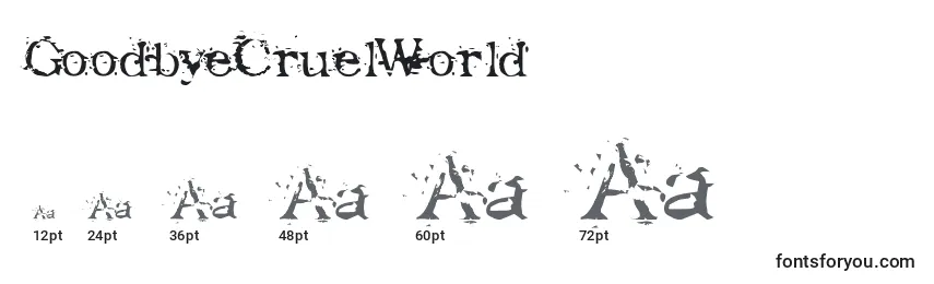 GoodbyeCruelWorld Font Sizes