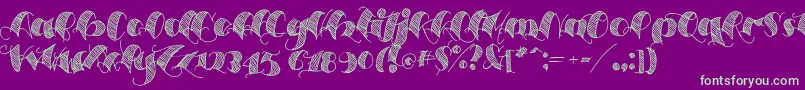 Espesorolas2-Schriftart – Grüne Schriften auf violettem Hintergrund