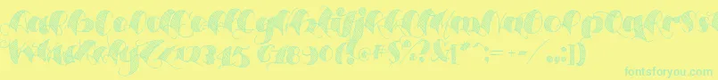 Espesorolas2 Font – Green Fonts on Yellow Background