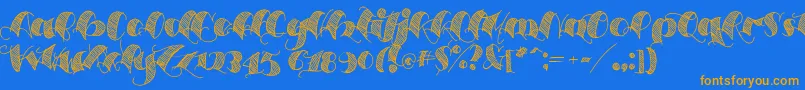 Espesorolas2 Font – Orange Fonts on Blue Background