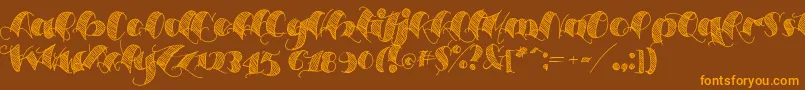 Espesorolas2 Font – Orange Fonts on Brown Background