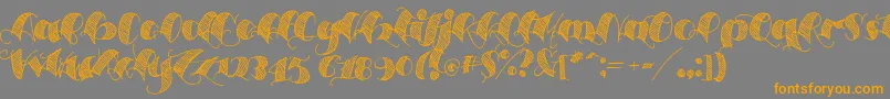 Espesorolas2-Schriftart – Orangefarbene Schriften auf grauem Hintergrund
