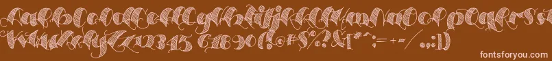 Espesorolas2-Schriftart – Rosa Schriften auf braunem Hintergrund