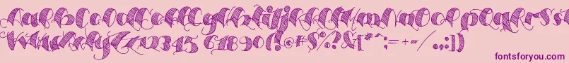 フォントEspesorolas2 – ピンクの背景に紫のフォント