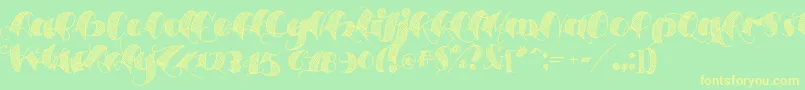 Espesorolas2 Font – Yellow Fonts on Green Background