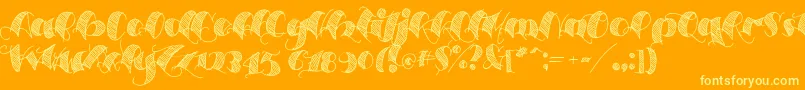 Espesorolas2 Font – Yellow Fonts on Orange Background
