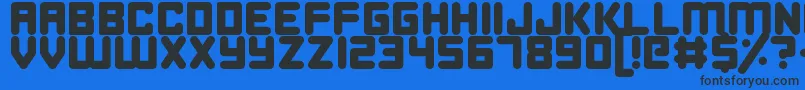 フォントHappyBomb – 黒い文字の青い背景