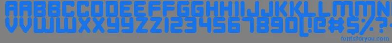 フォントHappyBomb – 灰色の背景に青い文字