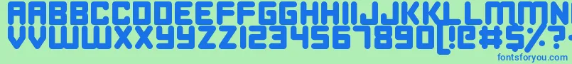 HappyBomb-fontti – siniset fontit vihreällä taustalla