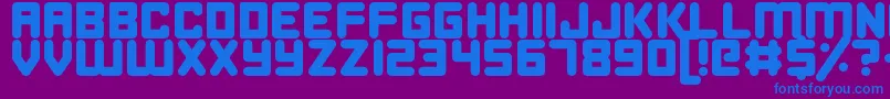 フォントHappyBomb – 紫色の背景に青い文字