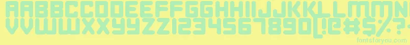 フォントHappyBomb – 黄色い背景に緑の文字