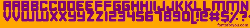 HappyBomb Font – Purple Fonts on Orange Background