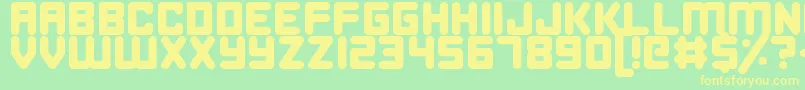 HappyBomb-fontti – keltaiset fontit vihreällä taustalla