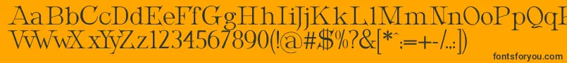 MetropolianDisplay-fontti – mustat fontit oranssilla taustalla