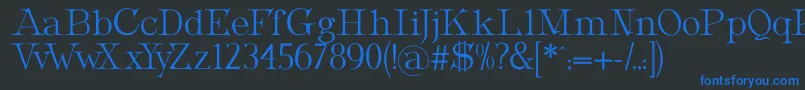 フォントMetropolianDisplay – 黒い背景に青い文字