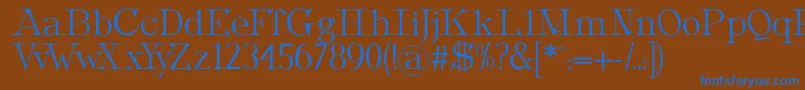 MetropolianDisplay-fontti – siniset fontit ruskealla taustalla