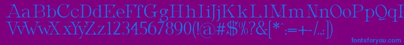 Fonte MetropolianDisplay – fontes azuis em um fundo violeta