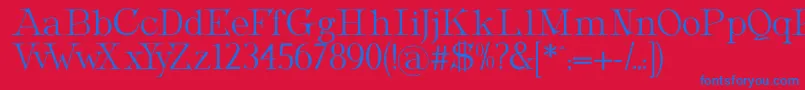 MetropolianDisplay-Schriftart – Blaue Schriften auf rotem Hintergrund