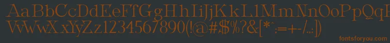 MetropolianDisplay-fontti – ruskeat fontit mustalla taustalla