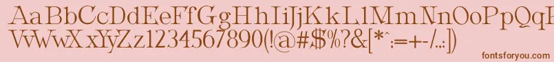 MetropolianDisplay-Schriftart – Braune Schriften auf rosa Hintergrund