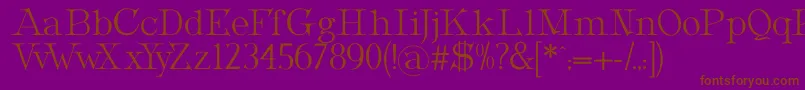 MetropolianDisplay-Schriftart – Braune Schriften auf violettem Hintergrund