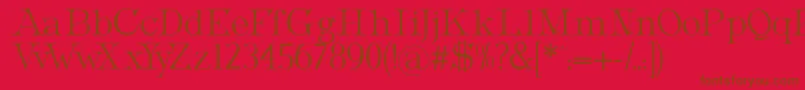 MetropolianDisplay-fontti – ruskeat fontit punaisella taustalla