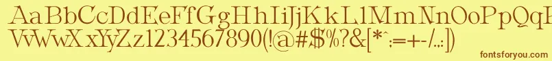 MetropolianDisplay-fontti – ruskeat fontit keltaisella taustalla