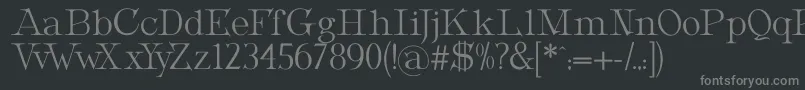 MetropolianDisplay-fontti – harmaat kirjasimet mustalla taustalla