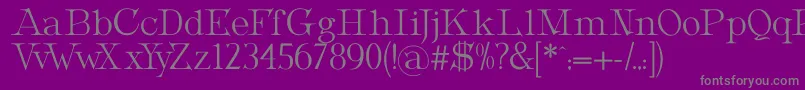 MetropolianDisplay-fontti – harmaat kirjasimet violetilla taustalla