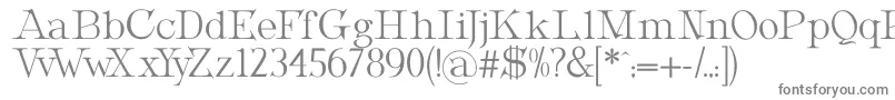 MetropolianDisplay-fontti – harmaat kirjasimet valkoisella taustalla