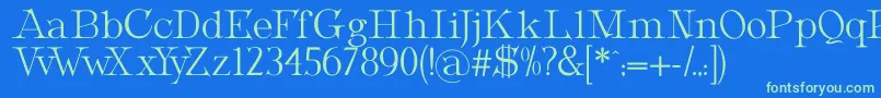 MetropolianDisplay-fontti – vihreät fontit sinisellä taustalla