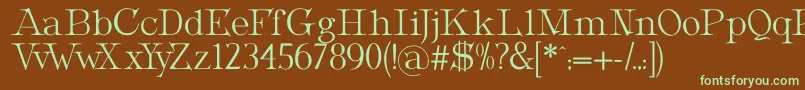 MetropolianDisplay-fontti – vihreät fontit ruskealla taustalla