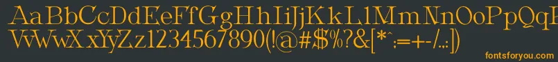 MetropolianDisplay-fontti – oranssit fontit mustalla taustalla