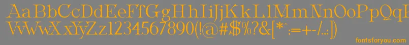 フォントMetropolianDisplay – オレンジの文字は灰色の背景にあります。