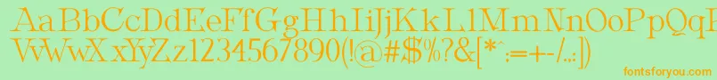 MetropolianDisplay-fontti – oranssit fontit vihreällä taustalla