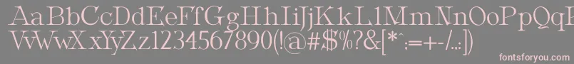 MetropolianDisplay-fontti – vaaleanpunaiset fontit harmaalla taustalla