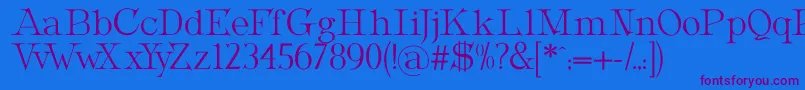 MetropolianDisplay-Schriftart – Violette Schriften auf blauem Hintergrund