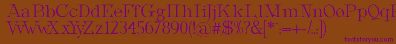 MetropolianDisplay-Schriftart – Violette Schriften auf braunem Hintergrund